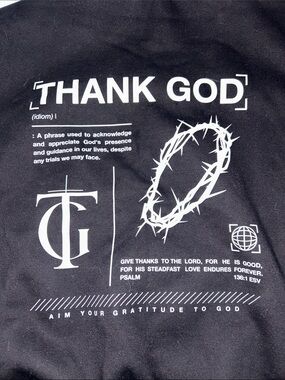 Thank God Graphic Black Women's Sweater